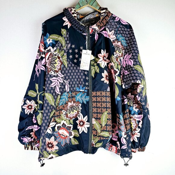 Johnny Was Harmon Jacket Reversible, Multi-Pattern, Rain Jacket, Hooded, Lg, NWT - Picture 4 of 15